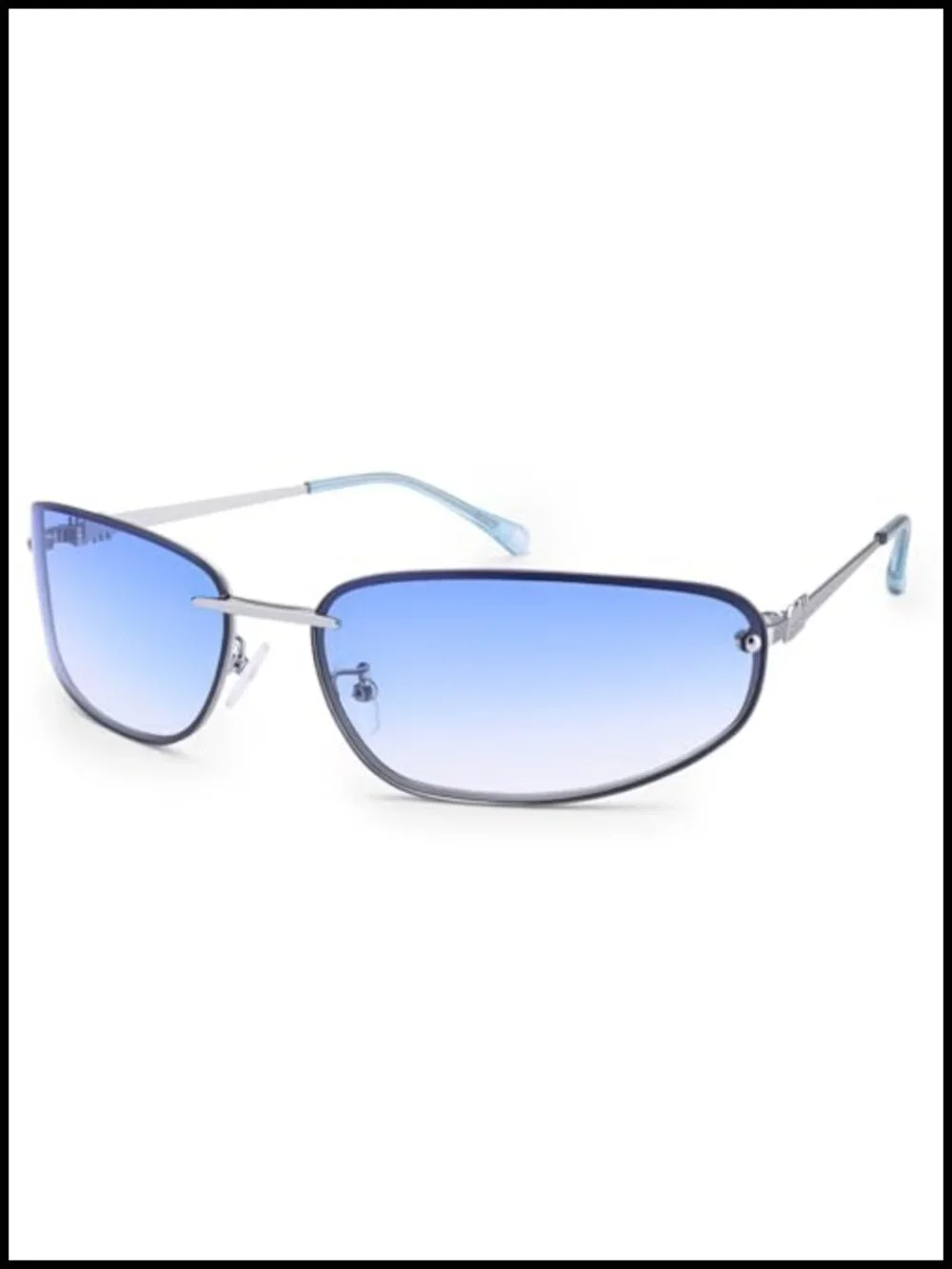 Y2K Metal Wrap Around Sunglasses UV400 Oval Retro Shades